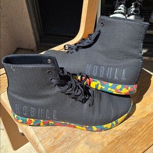 NOBULL Black High-Top Sneakers with Multicolor Sole